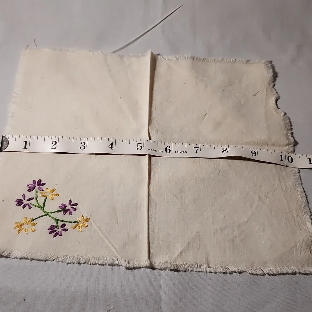 Handmade Embroidered Flowers Napkins Table Doily Arm Chair Covers